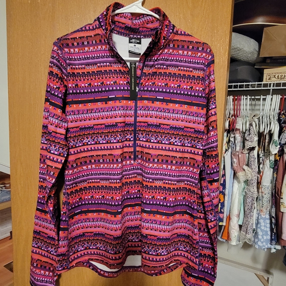 Nike Pro Multicolor Quarter-Zip Pullover
